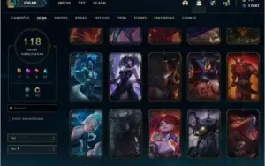 conta lol diamante IV 118 skins com 17k de EA