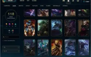 conta lol diamante IV 118 skins com 17k de EA
