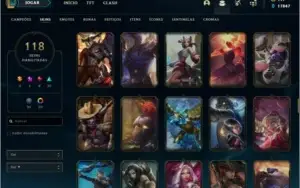 conta lol diamante IV 118 skins com 17k de EA