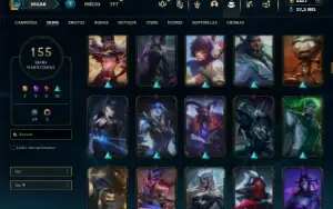 Ouro 2 com TODOS os champs e 155 Skins + 2200 RP