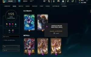 Ouro 2 com TODOS os champs e 155 Skins + 2200 RP