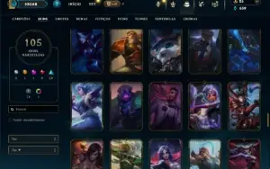 Urnanked com 150 Champs e 105 Skins (ex ferro)