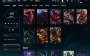 Urnanked com 150 Champs e 105 Skins (ex ferro)
