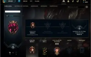 Conta unranked com 48 skins e 107 champs