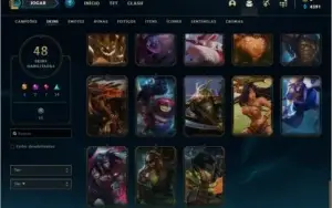 Conta unranked com 48 skins e 107 champs