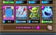 Conta clash royale arena lendária com 5 cartas lendárias.