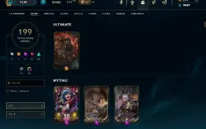 Conta Mestre LOL, Todos os campeões e 200 skins