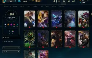 Conta Mestre LOL, Todos os campeões e 200 skins