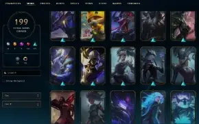 Conta Mestre LOL, Todos os campeões e 200 skins