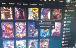 conta de lol, level 123, 84 skins,