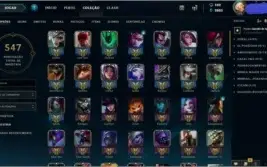 Conta no lol Ouro 1 com 190skins e todos os champs