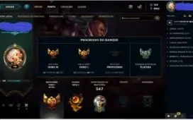 Conta no lol Ouro 1 com 190skins e todos os champs