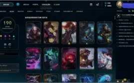 Conta no lol Ouro 1 com 190skins e todos os champs