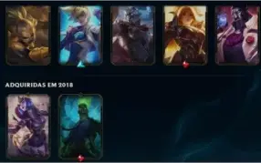 Conta do lol unranked 150+ skins com ultimates