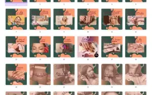 Pack Canva Salão de Beleza Vol 1 - 98 Artes Editáveis