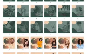 Pack Canva Salão de Beleza Vol 1 - 98 Artes Editáveis