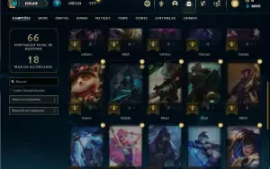 Conta bronze 3 com 35 Champs e 6 Skins + 855 RP