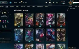 CONTA LOL 722 SKINS!!