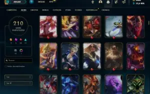 Conta prata 4 com TODOS os champs e 210 Skins + 2000 RP