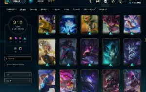 Conta prata 4 com TODOS os champs e 210 Skins + 2000 RP