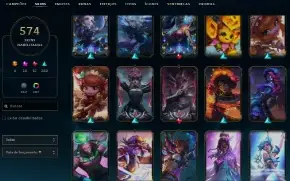 Unranked com TODOS os champs e 574 Skins + 17 Prestigios