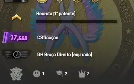 CS2 Prime 4 Medalhas - LEVEL 17500