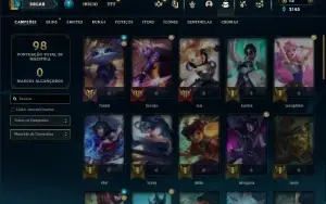 Prata 2 com 45 Champs e 18 Skins ( MAIN SUP )
