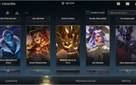 Conta Wild Rift. 46 campeões, 16 skin, 2 passes