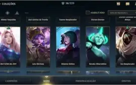 Conta Wild Rift. 46 campeões, 16 skin, 2 passes