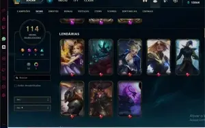 Conta LEAGUE OF LEGENDS Unranked 114 skins
