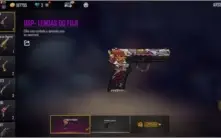Conta de Free fire, nível 68 com muitas skins.