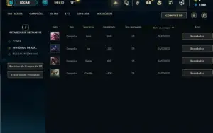 Conta platina 4 com 27 Champs e 4 Skins + 4 Fragmentos