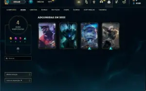 Conta platina 4 com 27 Champs e 4 Skins + 4 Fragmentos