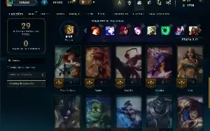 Unranked com 30 Champs e 8 Skins