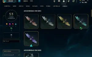 Conta LOL D4 323skins, todos os camps hab, 76k EA, 1k rp