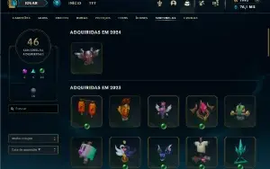 Conta LOL D4 323skins, todos os camps hab, 76k EA, 1k rp