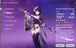 Shogun + arma + Yelan + 9861 primogems
