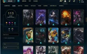 Conta unranked com 132 Champs e 113 Skins