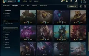 Conta unranked com 132 Champs e 113 Skins