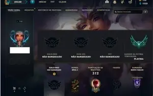 Conta unranked com 132 Champs e 113 Skins