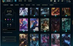 Conta unranked com 132 Champs e 113 Skins
