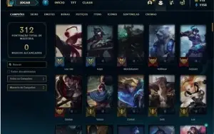 Conta unranked com 132 Champs e 113 Skins