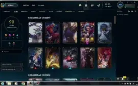 CONTA COM 90 SKINS E QUASE TODOS OS CHAMP