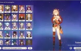 Conta ar 52 Kazuha, Yoimiya, Diluc c1, jean. Armas 5: Falcão
