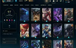 Unranked com 150 Champs e 97 Skins ( MID / JG / TOP )