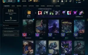 Unranked com 150 Champs e 97 Skins ( MID / JG / TOP )
