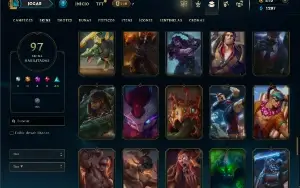 Unranked com 150 Champs e 97 Skins ( MID / JG / TOP )