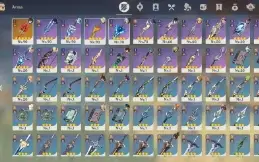 AR 51 Eula,Shogun Raiden,Yelan,Xiao+Homa,Keqing,Mona,