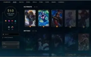 Conta League of Legends Platina 4, Todos Champs, 210 Skins