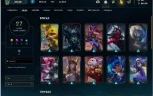 Conta Unranked com 45 Champs e 27 Skins